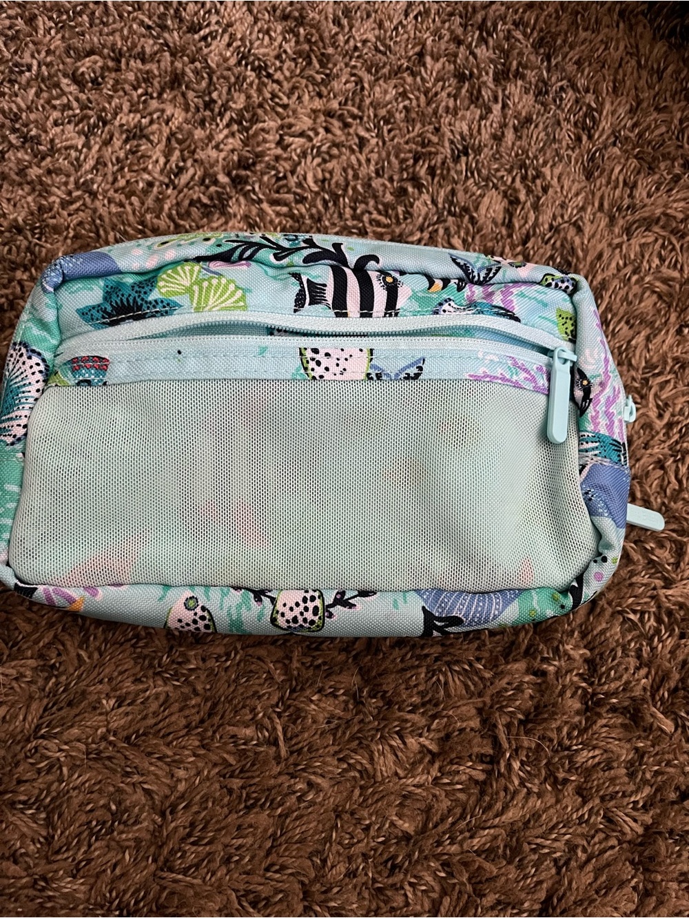 Light Blue Floral Travel electronics Bag
